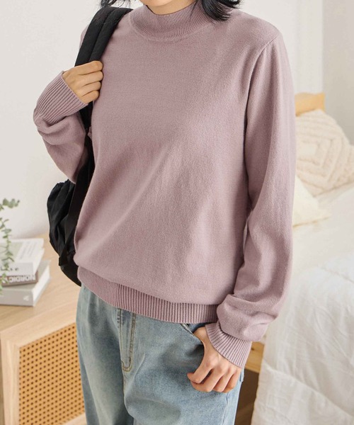 CHAN ME（チャンミ）の「カシミヤタッチハイネックニット（ニット/セーター・レディース・ベージュ/チャコール/コーラル/レッド/アイボリー/ブラック/ブルー/グリーン/ホワイト×ブラック/オレンジ/グレー/ラベンダー/ホワイト/ホワイト系その他・MEDIUM/LARGE/X-LARGE）」の19枚目の写真