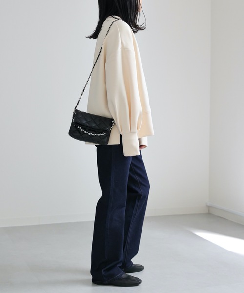 ap retro(アプレトロ)の「ハーフジップダンボールプルオーバー /トレーナー/スウェット(スウェット・レディース・アイボリー/ブラック/杢グレー・FREE)」の14枚目の写真