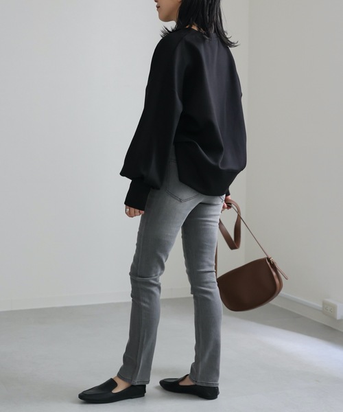 ap retro(アプレトロ)の「ハーフジップダンボールプルオーバー /トレーナー/スウェット(スウェット・レディース・アイボリー/ブラック/杢グレー・FREE)」の6枚目の写真