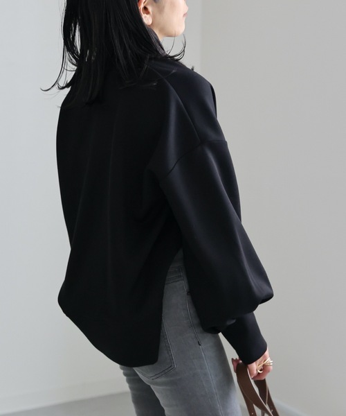 ap retro(アプレトロ)の「ハーフジップダンボールプルオーバー /トレーナー/スウェット(スウェット・レディース・アイボリー/ブラック/杢グレー・FREE)」の9枚目の写真