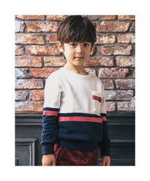 BeBe | BeBe/マシュマロ裏毛胸ポケット付きバイカラートレーナー(90~150cm)(スウェット)