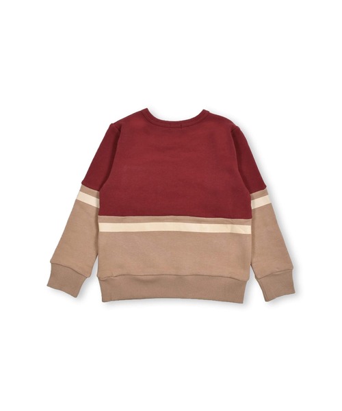 BeBe（ベベ）の「BeBe/マシュマロ裏毛胸ポケット付きバイカラートレーナー(90~150cm)（スウェット・キッズ・ベージュ/ネイビー・140/150/130/120/90/110/100）」の11枚目の写真