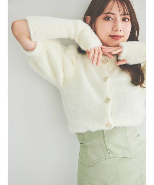 dazzlin（ダズリン）の「シャギーアームウォーマーニットトップス（ニット/セーター・レディース・オフホワイト/ピンク/ブラウン・FREE）」の5枚目の写真