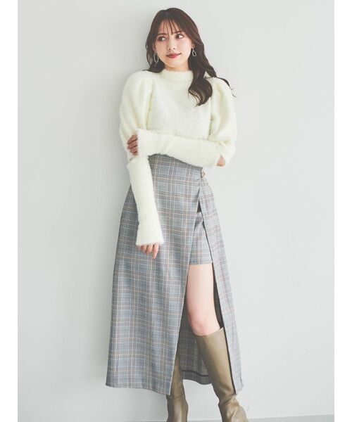 dazzlin（ダズリン）の「シャギーアームウォーマーニットトップス（ニット/セーター・レディース・オフホワイト/ピンク/ブラウン・FREE）」の8枚目の写真