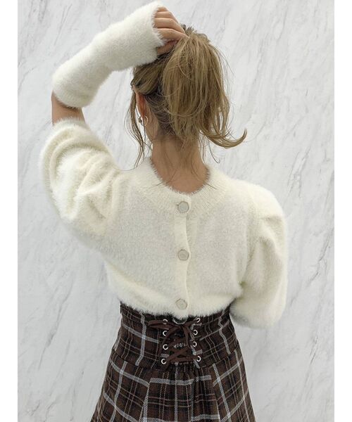 dazzlin（ダズリン）の「シャギーアームウォーマーニットトップス（ニット/セーター・レディース・オフホワイト/ピンク/ブラウン・FREE）」の11枚目の写真