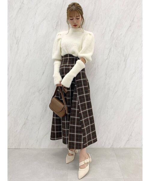 dazzlin（ダズリン）の「シャギーアームウォーマーニットトップス（ニット/セーター・レディース・オフホワイト/ピンク/ブラウン・FREE）」の15枚目の写真