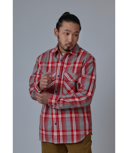 BIG MIKE(ビッグマイク)の「BIG MIKE ビッグマイク / HEAVY FLANNEL SHIRTS 長袖ヘビーフランネルシャツ チェック ストライプ /// 102235200 102235201 102235202 102235203 102235204 102235205 102235206 102235207(シャツ/ブラウス・メンズ・レッド系その他/ブラック×グレー/ベージュ/ブルー系その他/ホワイト×ネイビー/ストライプ/ブラウン系その他/ブラック・SMALL/MEDIUM/LARGE/X-LARGE)」の16枚目の写真