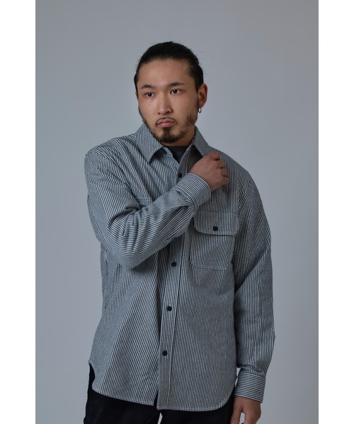 BIG MIKE(ビッグマイク)の「BIG MIKE ビッグマイク / HEAVY FLANNEL SHIRTS 長袖ヘビーフランネルシャツ チェック ストライプ /// 102235200 102235201 102235202 102235203 102235204 102235205 102235206 102235207(シャツ/ブラウス・メンズ・レッド系その他/ブラック×グレー/ベージュ/ブルー系その他/ホワイト×ネイビー/ストライプ/ブラウン系その他/ブラック・SMALL/MEDIUM/LARGE/X-LARGE)」の10枚目の写真