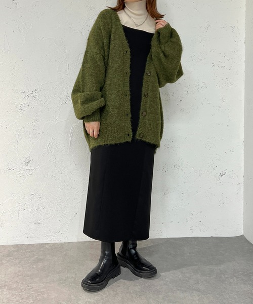 apres jour mignon(アプレジュールミニョン)の「フワフワメランジカーディガン【ZOZOTOWN限定アイテム】(カーディガン/ボレロ・レディース・グリーン/パープル/オレンジ・フリー/X-LARGE)」の8枚目の写真