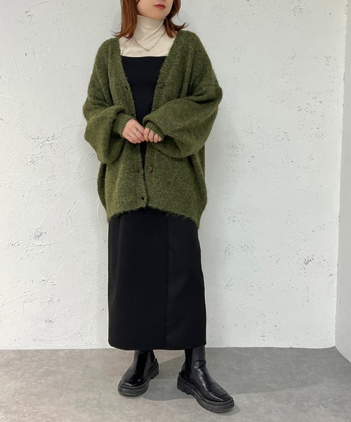 apres jour mignon(アプレジュールミニョン)の「フワフワメランジカーディガン【ZOZOTOWN限定アイテム】(カーディガン/ボレロ・レディース・グリーン/パープル/オレンジ・フリー/X-LARGE)」の9枚目の写真