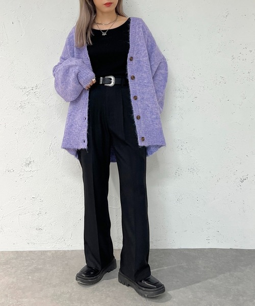 apres jour mignon(アプレジュールミニョン)の「フワフワメランジカーディガン【ZOZOTOWN限定アイテム】(カーディガン/ボレロ・レディース・グリーン/パープル/オレンジ・フリー/X-LARGE)」の16枚目の写真