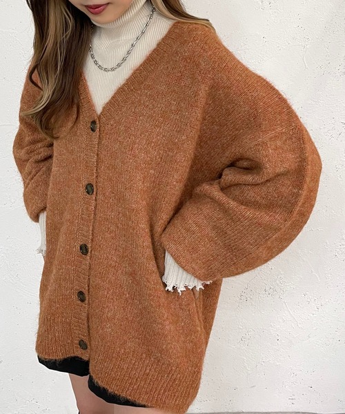 apres jour mignon(アプレジュールミニョン)の「フワフワメランジカーディガン【ZOZOTOWN限定アイテム】(カーディガン/ボレロ・レディース・グリーン/パープル/オレンジ・フリー/X-LARGE)」の19枚目の写真