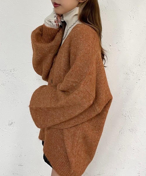 apres jour mignon(アプレジュールミニョン)の「フワフワメランジカーディガン【ZOZOTOWN限定アイテム】(カーディガン/ボレロ・レディース・グリーン/パープル/オレンジ・フリー/X-LARGE)」の21枚目の写真