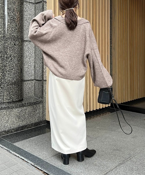 CAPRICIEUX LE'MAGE（カプリシューレマージュ）の「クロップジャケット風カーディガン（カーディガン/ボレロ・レディース・チャコールグレー/オレンジ/モカ・FREE）」の12枚目の写真