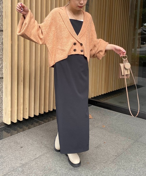 CAPRICIEUX LE'MAGE（カプリシューレマージュ）の「クロップジャケット風カーディガン（カーディガン/ボレロ・レディース・チャコールグレー/オレンジ/モカ・FREE）」の20枚目の写真