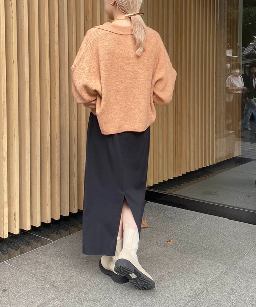 CAPRICIEUX LE'MAGE（カプリシューレマージュ）の「クロップジャケット風カーディガン（カーディガン/ボレロ・レディース・チャコールグレー/オレンジ/モカ・FREE）」の21枚目の写真