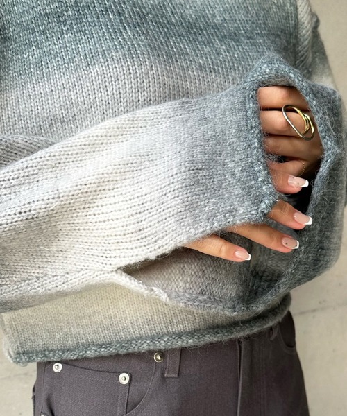 DouDou（ドゥドゥ）の「【WEB限定】【AgAwd/アガウド】グラデーションニット（ニット/セーター・レディース・グレー/ベージュ・FREE）」の8枚目の写真