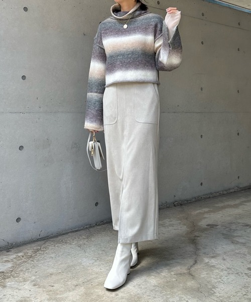 DouDou（ドゥドゥ）の「【WEB限定】【AgAwd/アガウド】グラデーションニット（ニット/セーター・レディース・グレー/ベージュ・FREE）」の3枚目の写真