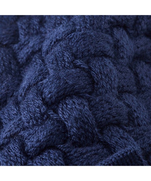 MIKI HOUSE（ミキハウス）の「ニットベレー帽　ぼん天＆リボン付（ニットキャップ/ビーニー・キッズ・ネイビー/エンジ・S(48-52cm)/M(52-56cm)）」の9枚目の写真