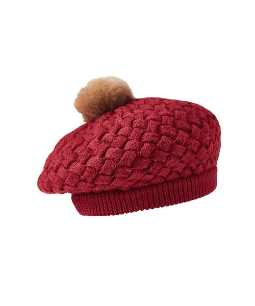 MIKI HOUSE（ミキハウス）の「ニットベレー帽　ぼん天＆リボン付（ニットキャップ/ビーニー・キッズ・ネイビー/エンジ・S(48-52cm)/M(52-56cm)）」の11枚目の写真