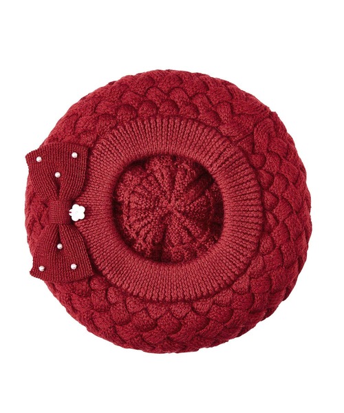 MIKI HOUSE（ミキハウス）の「ニットベレー帽　ぼん天＆リボン付（ニットキャップ/ビーニー・キッズ・ネイビー/エンジ・S(48-52cm)/M(52-56cm)）」の13枚目の写真