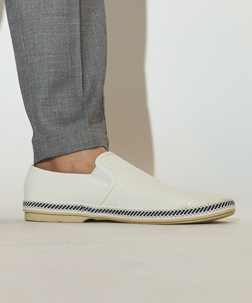 UNION STATION（ユニオンステーション）の「シンセティックレザーイントレチャートスリッポン（スリッポン・メンズ・ブラック/ホワイト/ネイビー・S/M/L）」の4枚目の写真