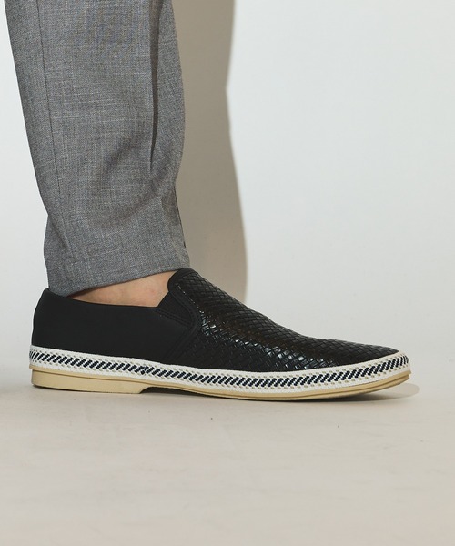 UNION STATION（ユニオンステーション）の「シンセティックレザーイントレチャートスリッポン（スリッポン・メンズ・ブラック/ホワイト/ネイビー・S/M/L）」の6枚目の写真