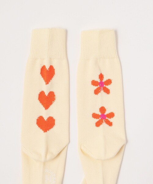 BEAMS BOY(ビームスボーイ)の「ROSTER SOX ×BEAMS BOY / 別注 Flower & Heart Sox(ソックス/靴下・レディース・オフホワイト/イエロー系その他5・ONE SIZE)」の8枚目の写真