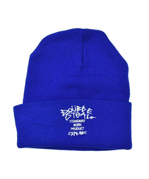 DOUBLE STEAL（ダブルスティール）の「Tagging Knit Cap（ニットキャップ/ビーニー・メンズ・グレー/ライトブルー・FREE）」の3枚目の写真