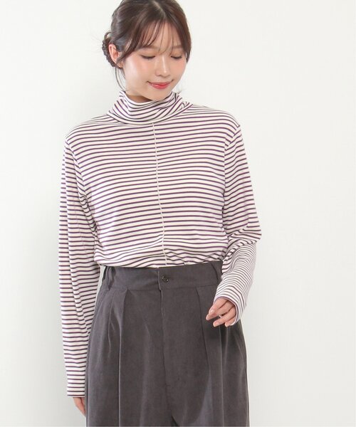 LBC（エルビーシー）の「クシュタートルネックロンＴ（Tシャツ/カットソー・レディース・その他7/ブラック/パープル/ホワイト・M/L）」の3枚目の写真
