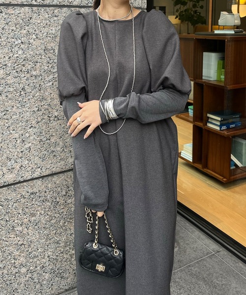 DouDou（ドゥドゥ）の「【WEB限定】レイヤード風ワンピース（ワンピース・レディース・グレー/ブラック/グレイッシュベージュ・FREE）」の15枚目の写真