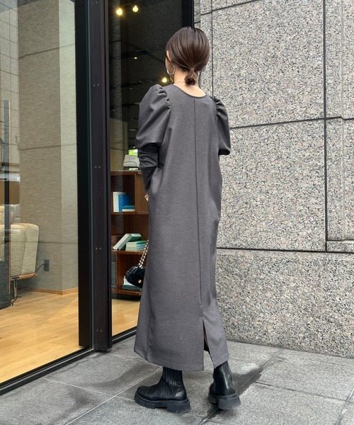 DouDou（ドゥドゥ）の「【WEB限定】レイヤード風ワンピース（ワンピース・レディース・グレー/ブラック/グレイッシュベージュ・FREE）」の17枚目の写真