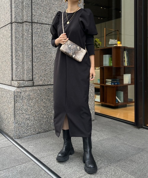 DouDou（ドゥドゥ）の「【WEB限定】レイヤード風ワンピース（ワンピース・レディース・グレー/ブラック/グレイッシュベージュ・FREE）」の20枚目の写真