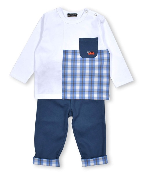 BeBe（ベベ）の「BeBe/BOY切替Tシャツパンツ2点セットベビー(80~90cm)（ロンパース・キッズ・グリーン系その他/ブルー系その他・90/80）」の8枚目の写真