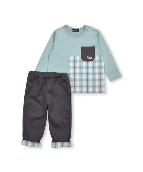 BeBe（ベベ）の「BeBe/BOY切替Tシャツパンツ2点セットベビー(80~90cm)（ロンパース・キッズ・グリーン系その他/ブルー系その他・90/80）」の6枚目の写真