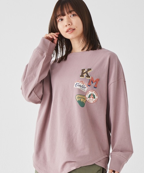 KRIFF MAYER Lady's Collection(クリフメイヤーレディースコレクション)の「アメカジビッグタフループTEE(Tシャツ/カットソー・レディース・セージグリーン/グレー/カラフル/ラベンダー/その他5・LARGE/MEDIUM)」の3枚目の写真
