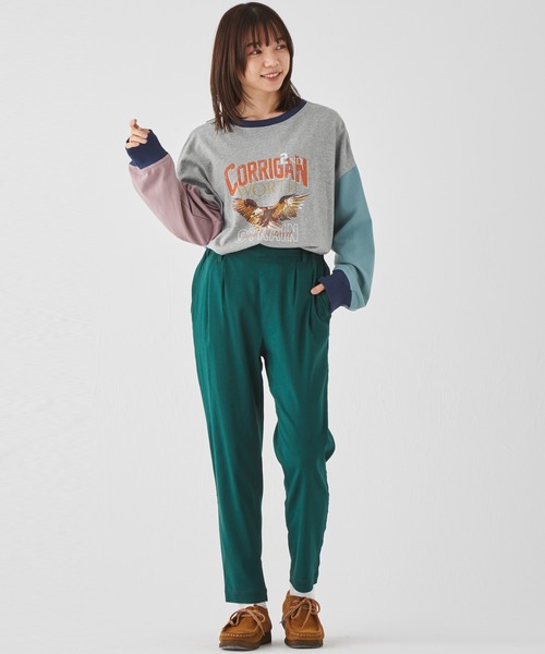 KRIFF MAYER Lady's Collection(クリフメイヤーレディースコレクション)の「アメカジビッグタフループTEE(Tシャツ/カットソー・レディース・セージグリーン/グレー/カラフル/ラベンダー/その他5・LARGE/MEDIUM)」の10枚目の写真