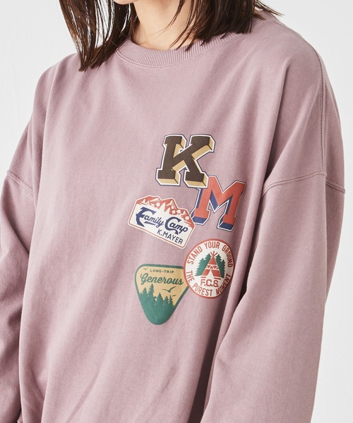 KRIFF MAYER Lady's Collection(クリフメイヤーレディースコレクション)の「アメカジビッグタフループTEE(Tシャツ/カットソー・レディース・セージグリーン/グレー/カラフル/ラベンダー/その他5・LARGE/MEDIUM)」の11枚目の写真