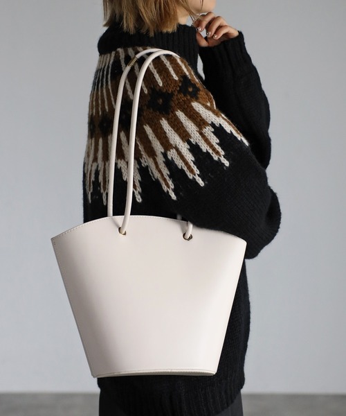 Bonjour Sagan（ボンジュールサガン）の「ポーチ付き扇形ハンドバッグ（ハンドバッグ・レディース・ホワイト/ブラック・FREE）」の6枚目の写真