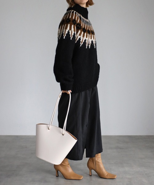 Bonjour Sagan（ボンジュールサガン）の「ポーチ付き扇形ハンドバッグ（ハンドバッグ・レディース・ホワイト/ブラック・FREE）」の10枚目の写真