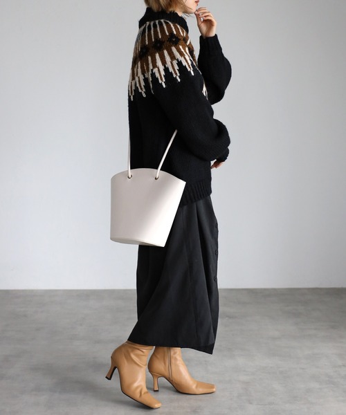 Bonjour Sagan（ボンジュールサガン）の「ポーチ付き扇形ハンドバッグ（ハンドバッグ・レディース・ホワイト/ブラック・FREE）」の12枚目の写真