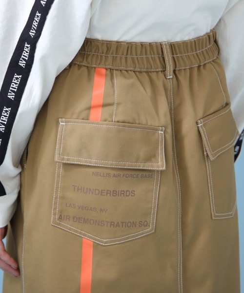 AVIREX（アヴィレックス）の「《WEB&DEPOT限定》ANTIFOULING LINE SKIRT/ アンティフォーリング ラインスカート（スカート・レディース・ブラック/カーキブラウン・SMALL/MEDIUM）」の7枚目の写真
