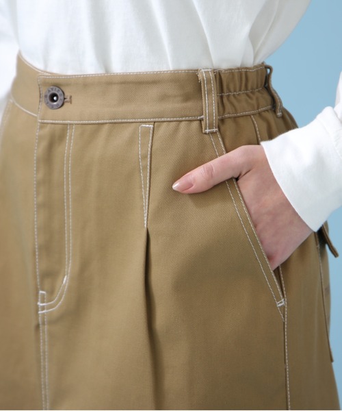 AVIREX（アヴィレックス）の「《WEB&DEPOT限定》ANTIFOULING LINE SKIRT/ アンティフォーリング ラインスカート（スカート・レディース・ブラック/カーキブラウン・SMALL/MEDIUM）」の9枚目の写真