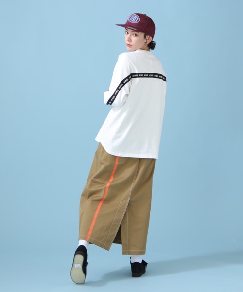 AVIREX（アヴィレックス）の「《WEB&DEPOT限定》ANTIFOULING LINE SKIRT/ アンティフォーリング ラインスカート（スカート・レディース・ブラック/カーキブラウン・SMALL/MEDIUM）」の11枚目の写真