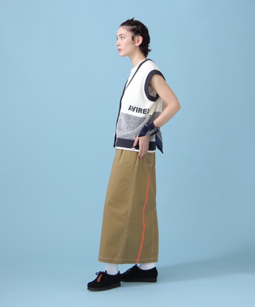 AVIREX（アヴィレックス）の「《WEB&DEPOT限定》ANTIFOULING LINE SKIRT/ アンティフォーリング ラインスカート（スカート・レディース・ブラック/カーキブラウン・SMALL/MEDIUM）」の12枚目の写真