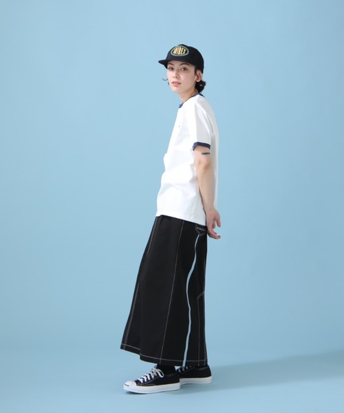 AVIREX（アヴィレックス）の「《WEB&DEPOT限定》ANTIFOULING LINE SKIRT/ アンティフォーリング ラインスカート（スカート・レディース・ブラック/カーキブラウン・SMALL/MEDIUM）」の14枚目の写真