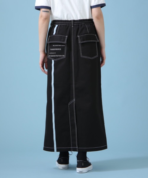 AVIREX（アヴィレックス）の「《WEB&DEPOT限定》ANTIFOULING LINE SKIRT/ アンティフォーリング ラインスカート（スカート・レディース・ブラック/カーキブラウン・SMALL/MEDIUM）」の18枚目の写真