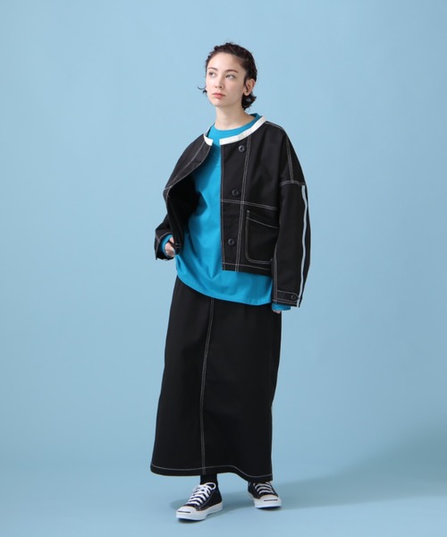 AVIREX（アヴィレックス）の「《WEB&DEPOT限定》ANTIFOULING LINE SKIRT/ アンティフォーリング ラインスカート（スカート・レディース・ブラック/カーキブラウン・SMALL/MEDIUM）」の19枚目の写真