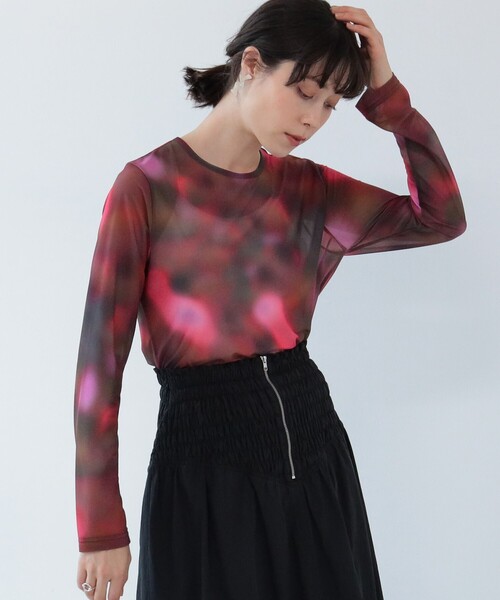 Ray BEAMS（レイビームス）の「Ray BEAMS / グラデーション プリント Tシャツ（Tシャツ/カットソー・レディース・レッド系その他/グリーン系その他2・ONE SIZE）」の6枚目の写真
