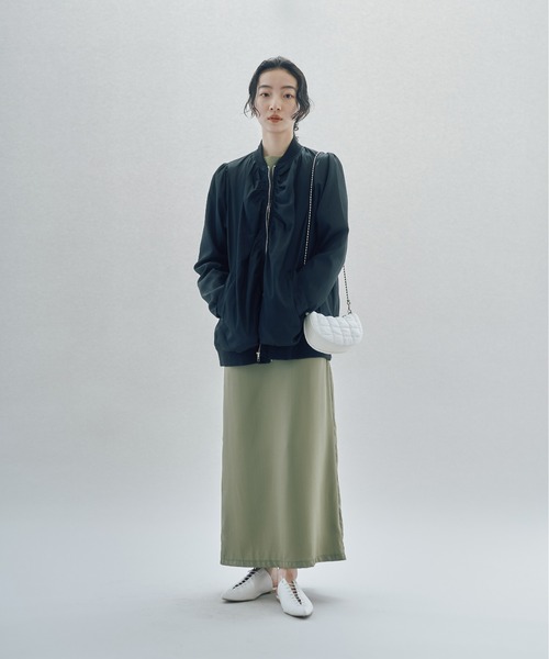 INSIIS（インシス）の「ギャザーMA1ブルゾン（MA-1・レディース・ブラウン/ブラック・フリー）」の14枚目の写真